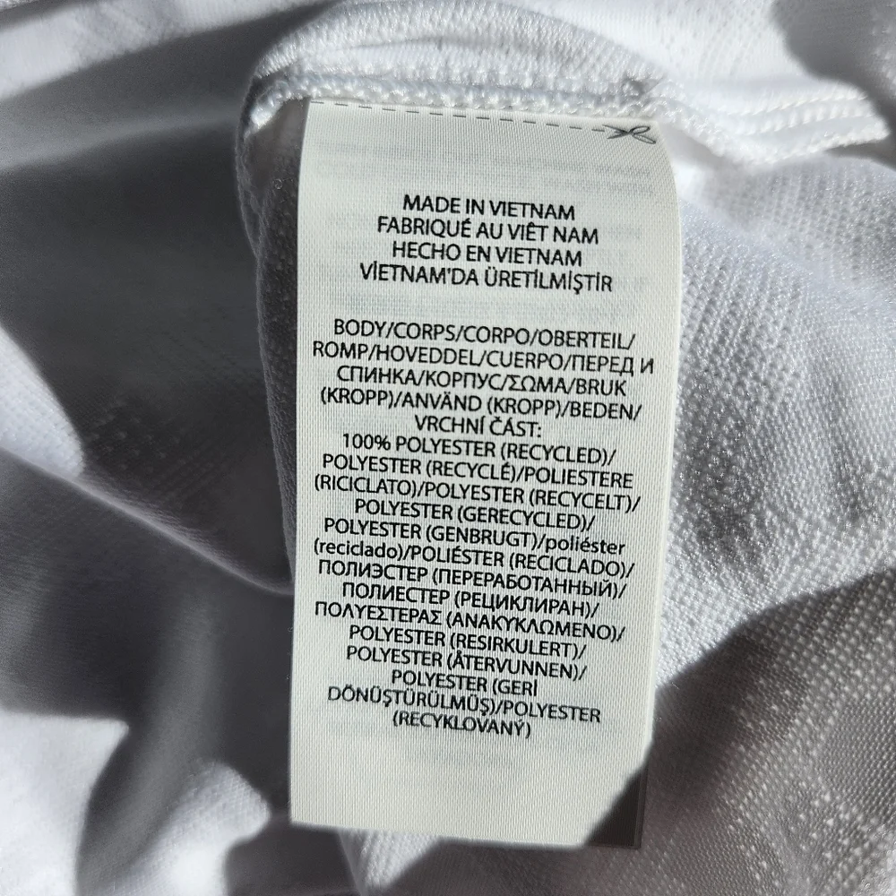 RLX Ralph Lauren Polo Shirt Mens Medium White Boat Print Golf Moisture Wicking